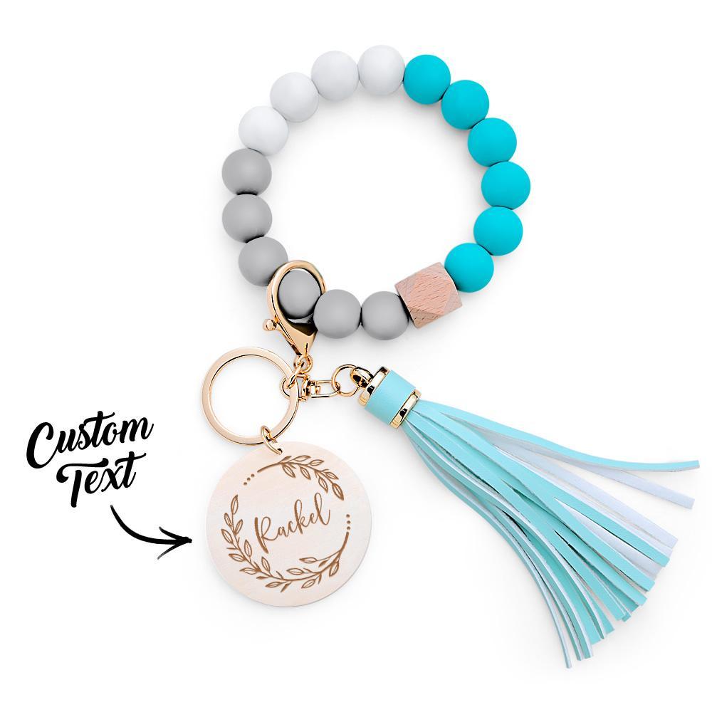 Custom Engraved Keychain Bracelet Tassel Creative Gifts - customphotokeychain
