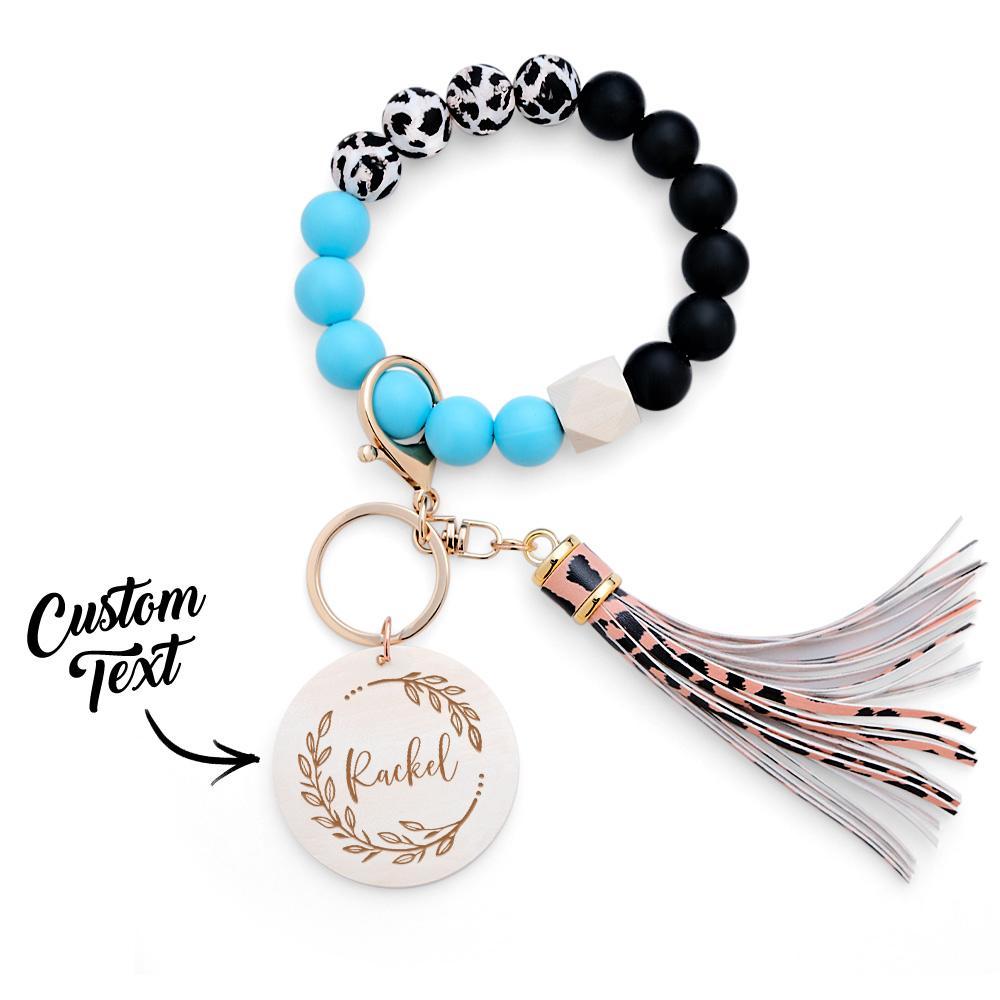 Custom Engraved Keychain Bracelet Tassel Creative Gifts - customphotokeychain
