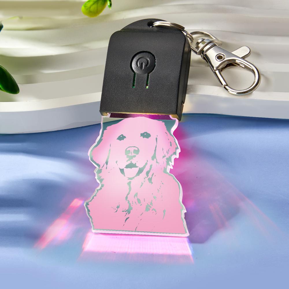 Custom Photo Keychain Colorful Lights Funny Gifts - customphotokeychain