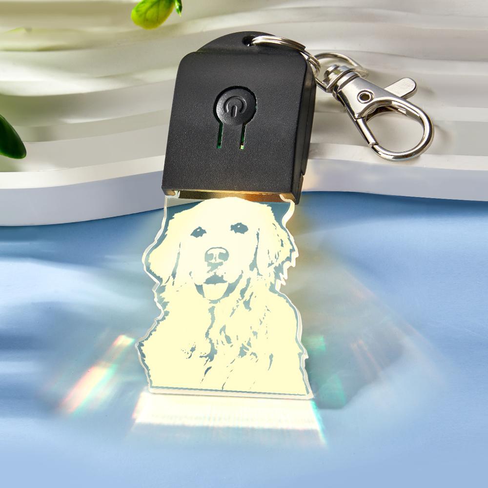 Custom Photo Keychain Colorful Lights Funny Gifts - customphotokeychain