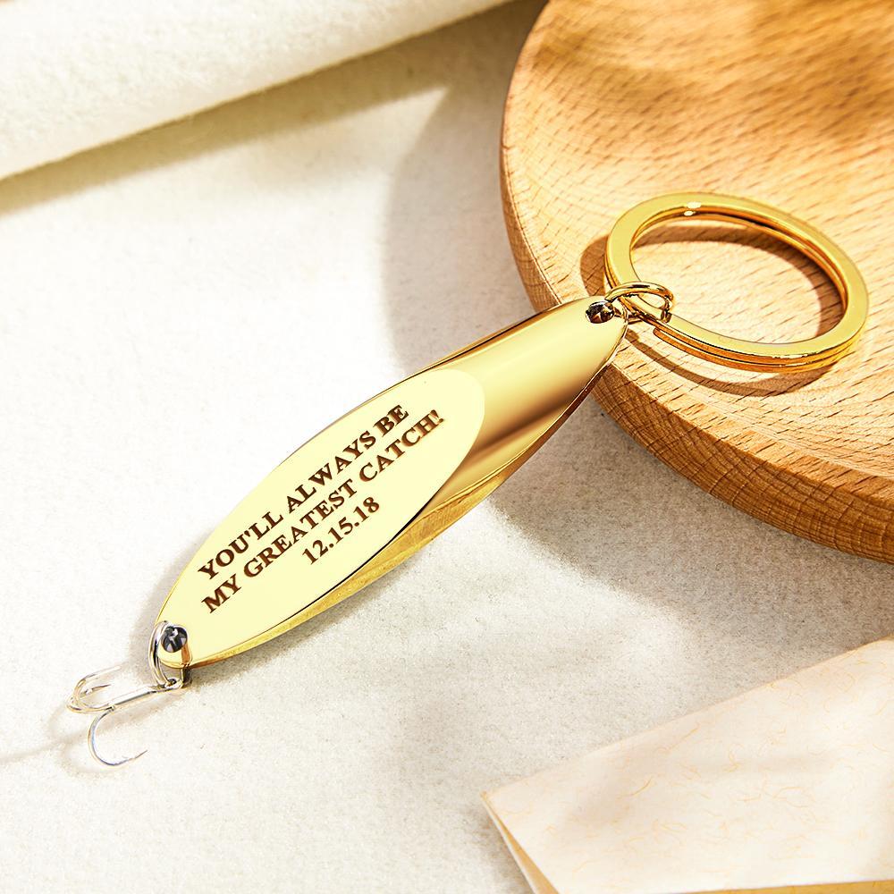 Custom Engraved Keychain Fish Hook Gifts for Him - customphotokeychain