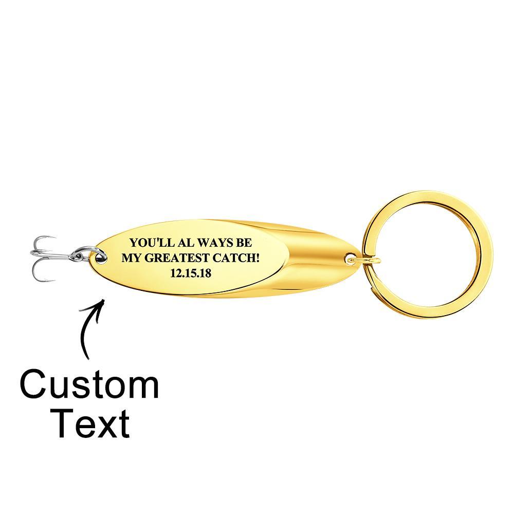 Custom Engraved Keychain Fish Hook Gifts for Him - customphotokeychain