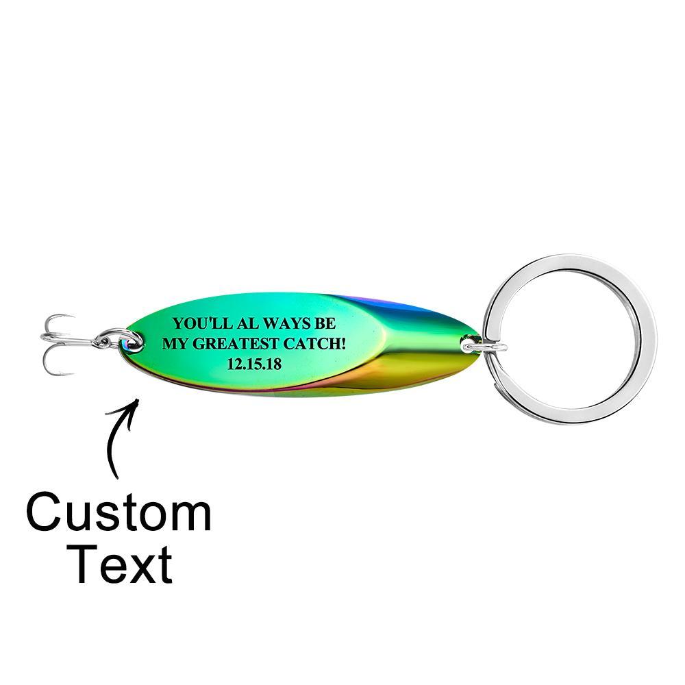 Custom Engraved Keychain Fish Hook Gifts for Him - customphotokeychain