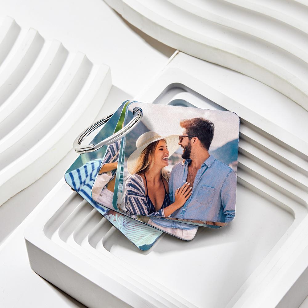 Custom Photo Felt Flip Book Keychain Personalized Double-sided Acrylic Keychain Gifts For Her - customphotokeychain
