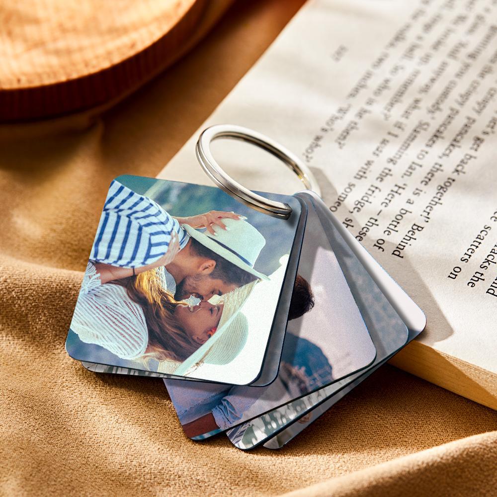Custom Photo Felt Flip Book Keychain Personalized Double-sided Acrylic Keychain Gifts For Her - customphotokeychain