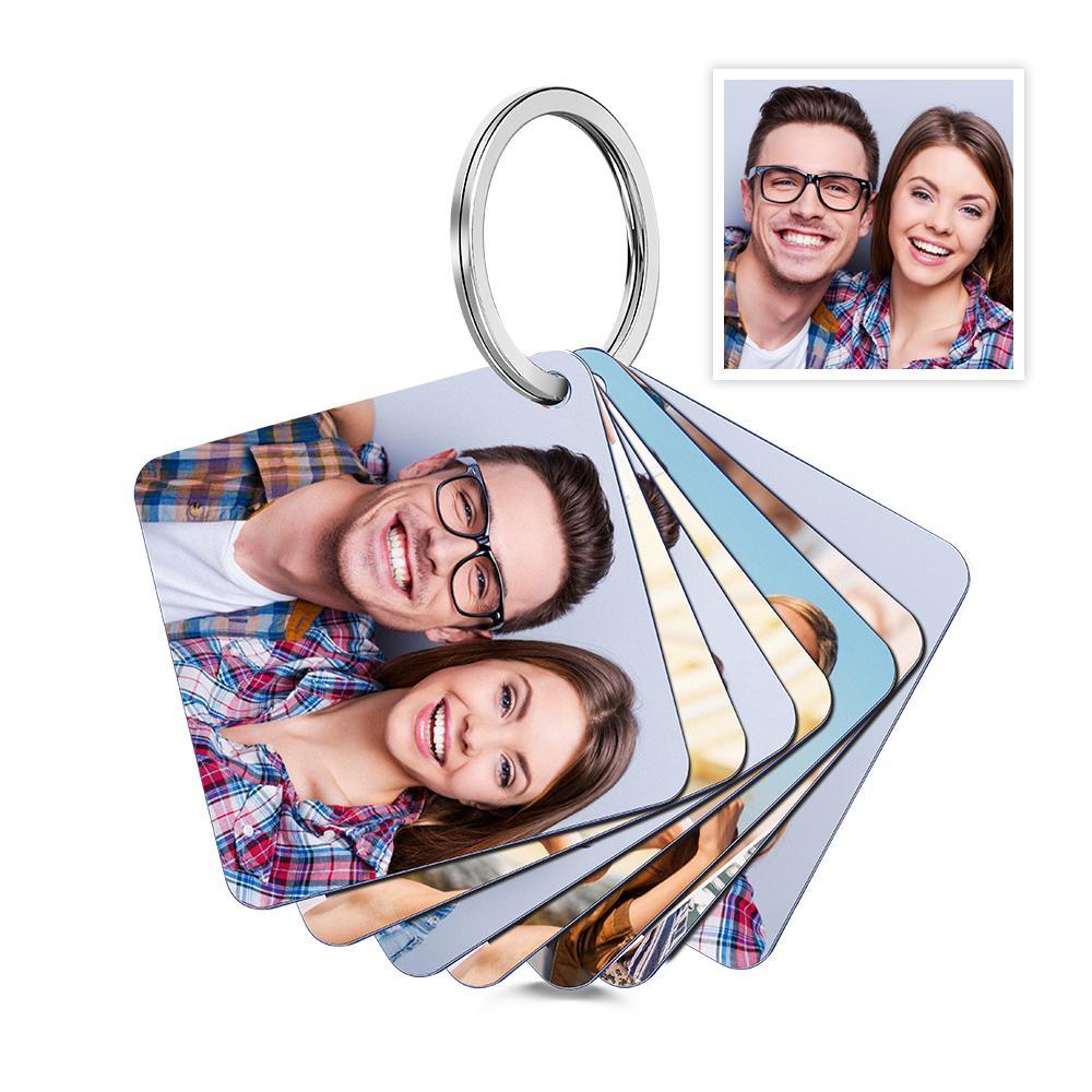 Custom Photo Felt Flip Book Keychain Personalized Double-sided Acrylic Keychain Gifts For Her - customphotokeychain