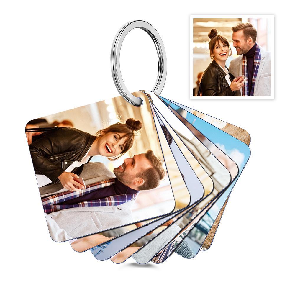 Custom Photo Felt Flip Book Keychain Personalized Double-sided Acrylic Keychain Gifts For Her - customphotokeychain