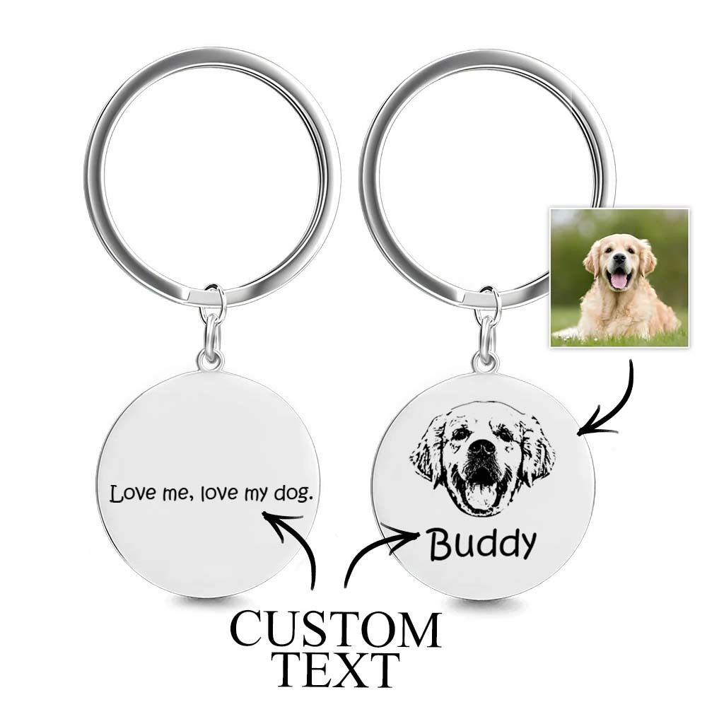 Custom Photo Keychain Personalized Keychain with Picture Engraved Text Keyring for Family - customphotokeychain