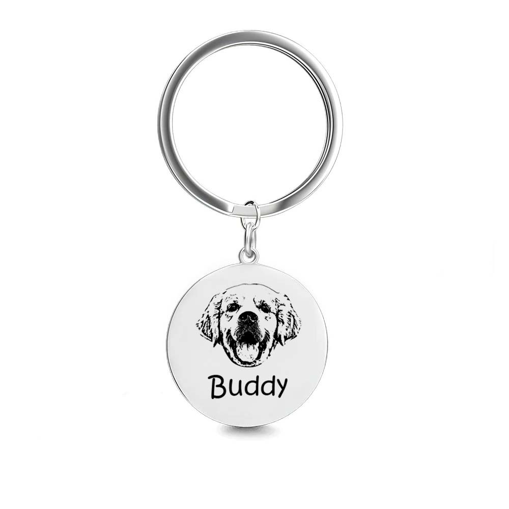 Custom Photo Keychain Personalized Keychain with Picture Engraved Text Keyring for Family - customphotokeychain