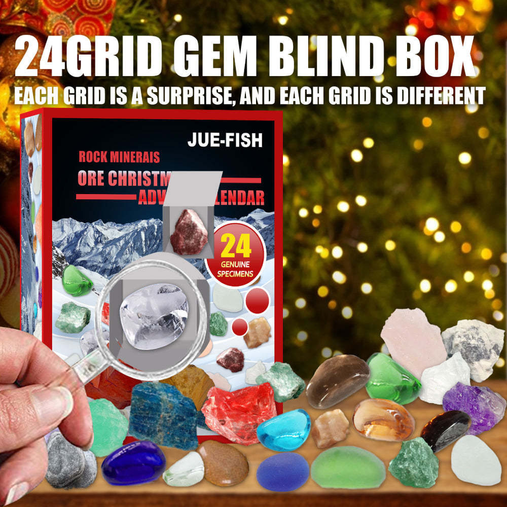 Christmas Advent Calendar 24 Days of Rock Kit Christmas Countdown Fun Gem Toy Gifts for Kids - CustomPhotoKeychainUK