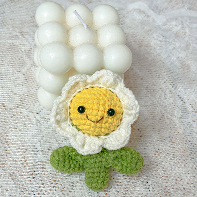 Crochet Flower Keychain Creative Cactus Knitted Keychain Gift for Her - customphotokeychain