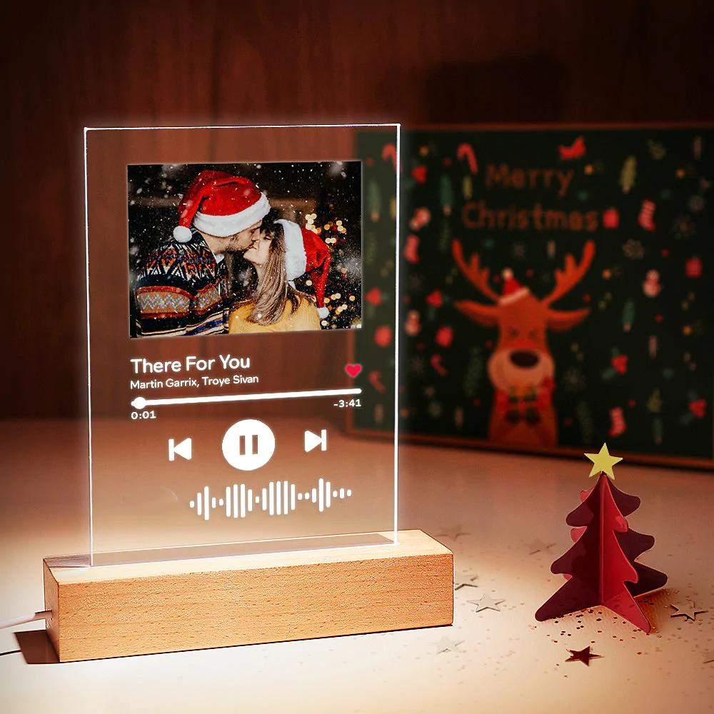 Custom Photo Keyring Music Song Plaque Keyring with Spotify Code (2.1IN X 3.4IN)