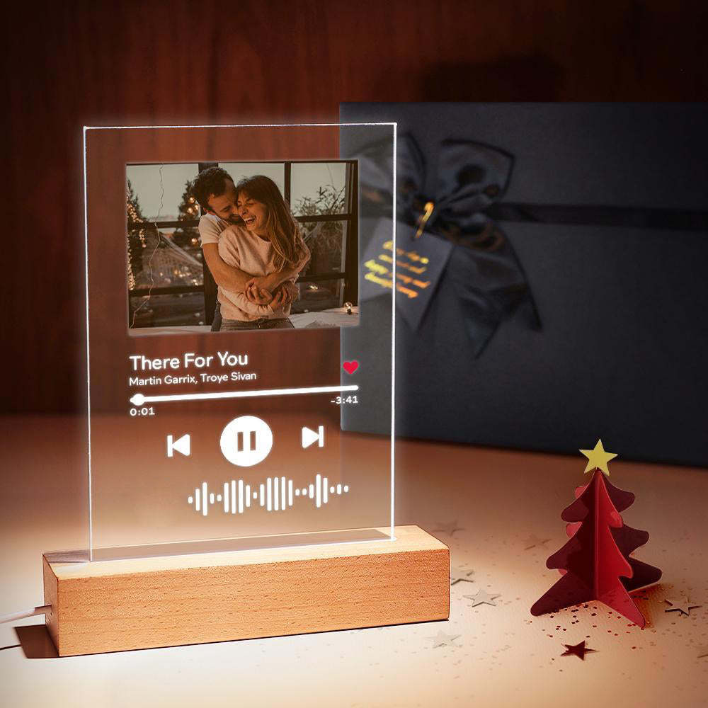 Custom Photo Keyring Music Song Plaque Keyring with Spotify Code (2.1IN X 3.4IN)