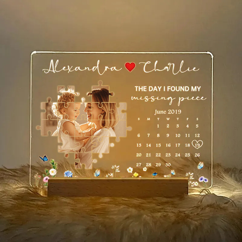 Mother's Day Gift The Day I Found My Missing Piece Light Frame Personalized Gift