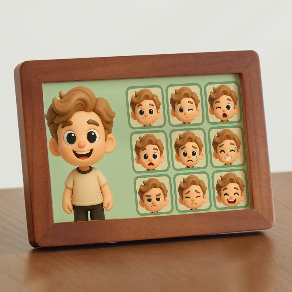Customized Q-Version Cartoon Image and Emoticon Photo Frame 9 Different Emoticon Packs Customized Photo Frame