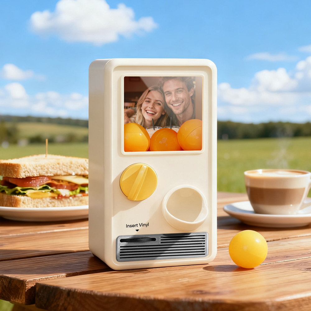 (Pre-Sale, Ships on 25/10)Personalized Music and Photo Music Gachapon Machine Custom Song Mini Record Box Retro Anniversary Gift