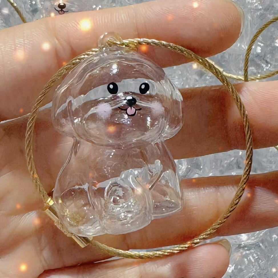 Dog Hair Souvenir Keychain Transparent Dog Hair Memory Capsule Jewelry Dog Hair Storage Suitable for Pet Lovers