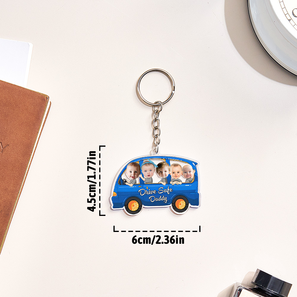 Personalized Drive Safe Keychain Custom Car Style Keychain Gifts for Father - CustomPhotoKeychainUK