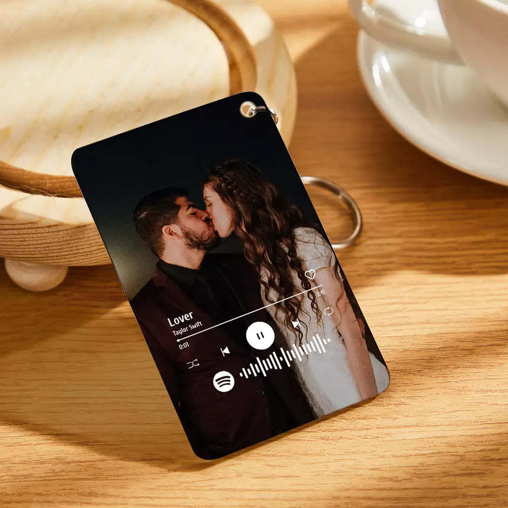 Custom Acrylic Spotify Glass Keychain/Plaque Gift for Couples - customphotokeychain