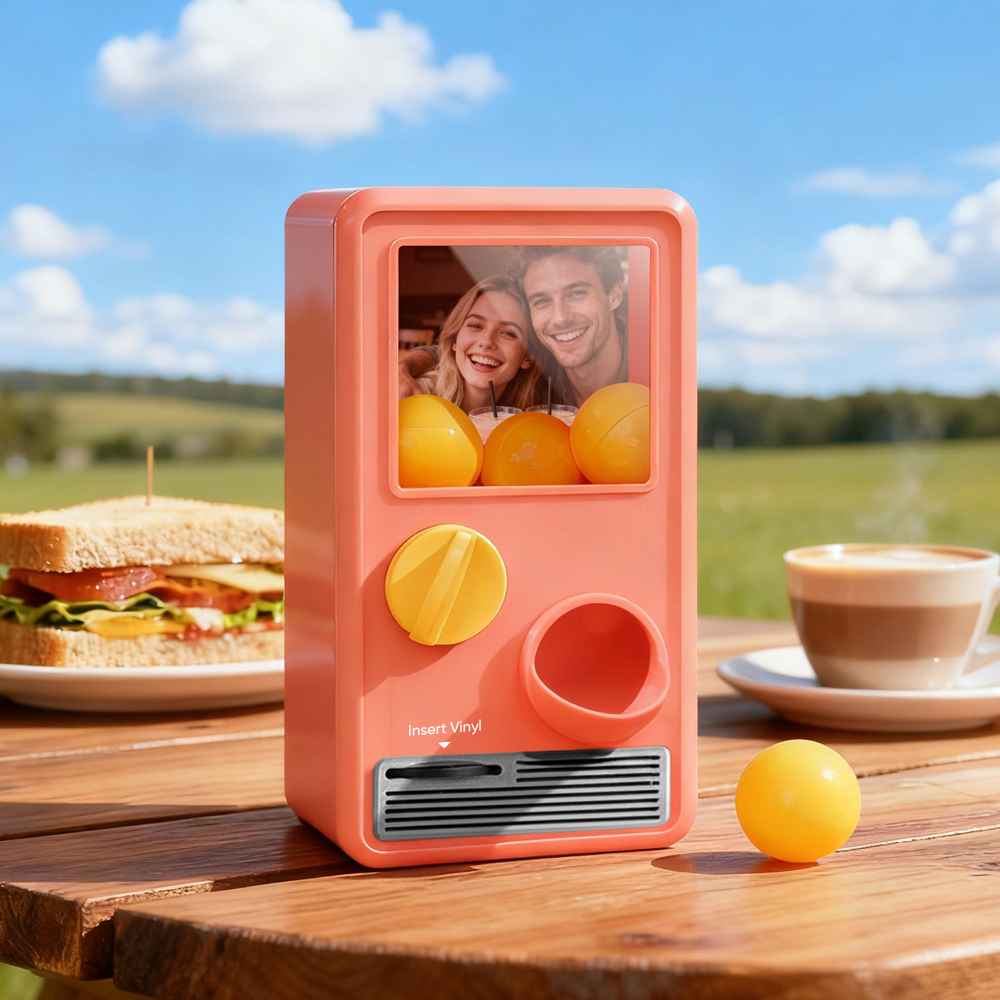 (Pre-Sale, Ships on 25/10)Personalized Music and Photo Music Gachapon Machine Custom Song Mini Record Box Retro Anniversary Gift