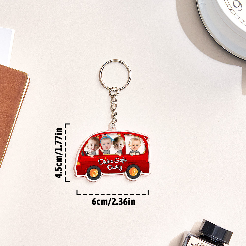 Personalized Drive Safe Keychain Custom Car Style Keychain Gifts for Father - CustomPhotoKeychainUK