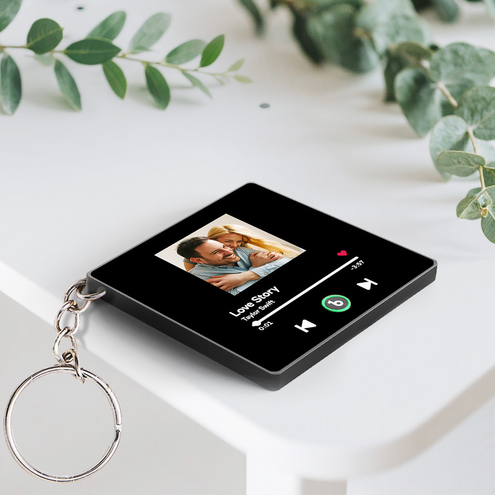 Personalized Photo Music Key Chain Album Box Bag Charm That Plays Music Without Cell Phone Anniversary Gifts - CustomPhotoKeychainUK