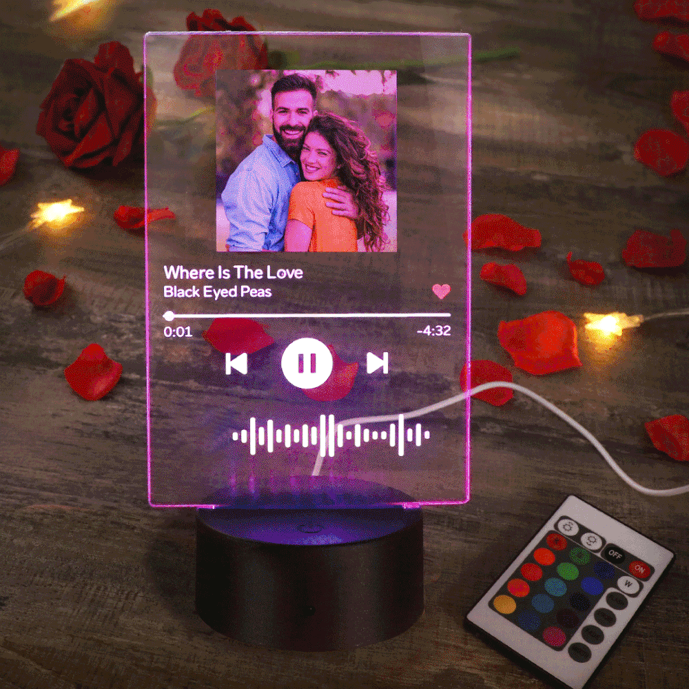 Custom Photo Keyring Music Song Plaque Keyring with Spotify Code (2.1IN X 3.4IN)