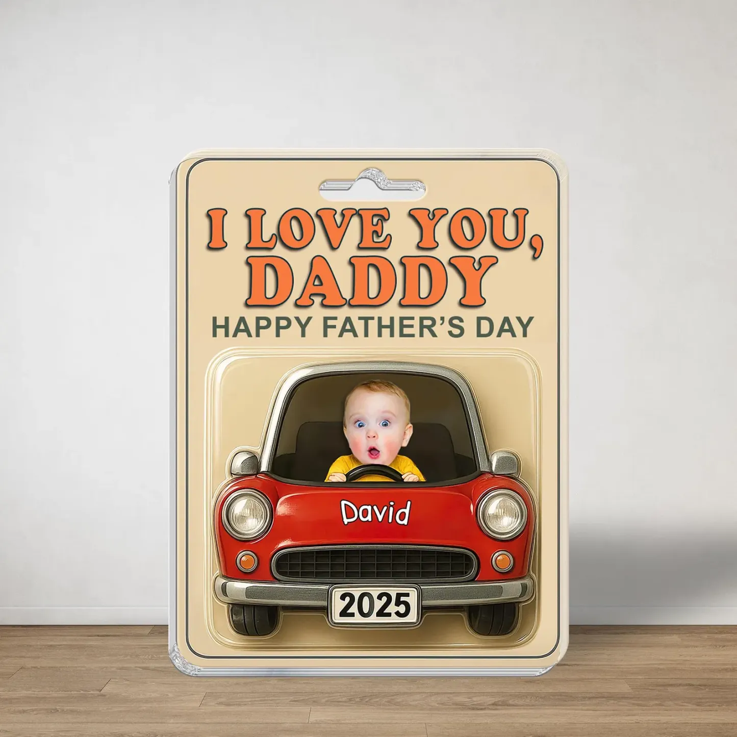 Personalized Fathers Day Gift For Dad, Acrylic Car Hanger Daddy Kids Face Car Toy Action Figure Baby Face New Dad Gift, Grandpa Gift, Best Dad