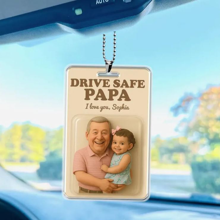 Personalized Father's Day Gift For Dad Custom Photo Action Figure Car Ornament Hanging Gift For Grandpa New Dad Gift Dad Gifts from Kids