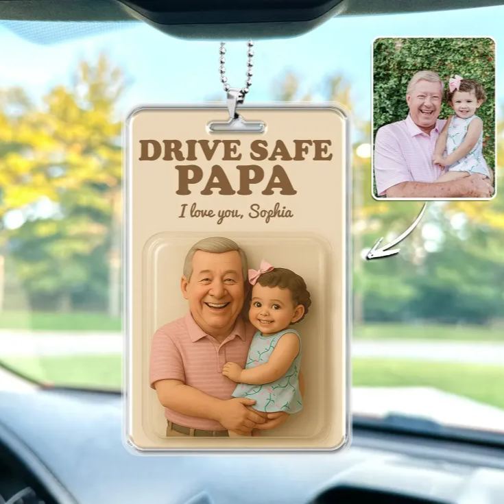 Personalized Father's Day Gift For Dad Custom Photo Action Figure Car Ornament Hanging Gift For Grandpa New Dad Gift Dad Gifts from Kids