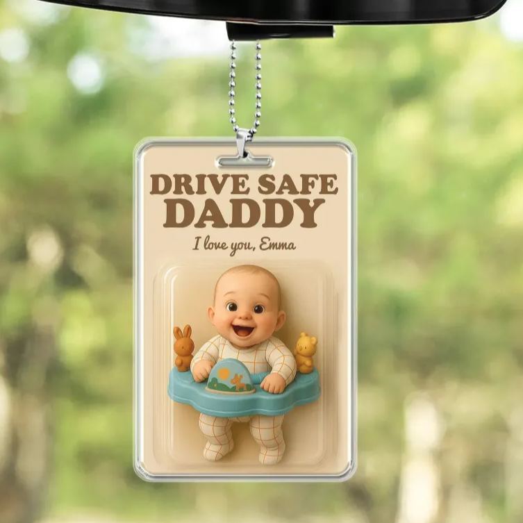 Personalized Father's Day Gift For Dad Custom Photo Action Figure Car Ornament Hanging Gift For Grandpa New Dad Gift Dad Gifts from Kids