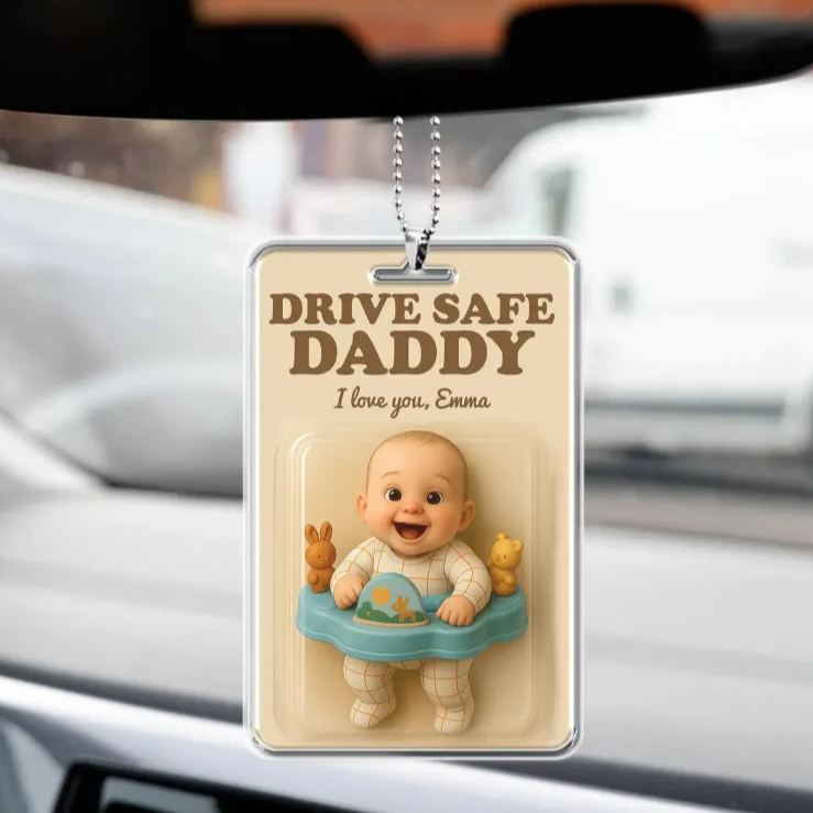 Personalized Father's Day Gift For Dad Custom Photo Action Figure Car Ornament Hanging Gift For Grandpa New Dad Gift Dad Gifts from Kids