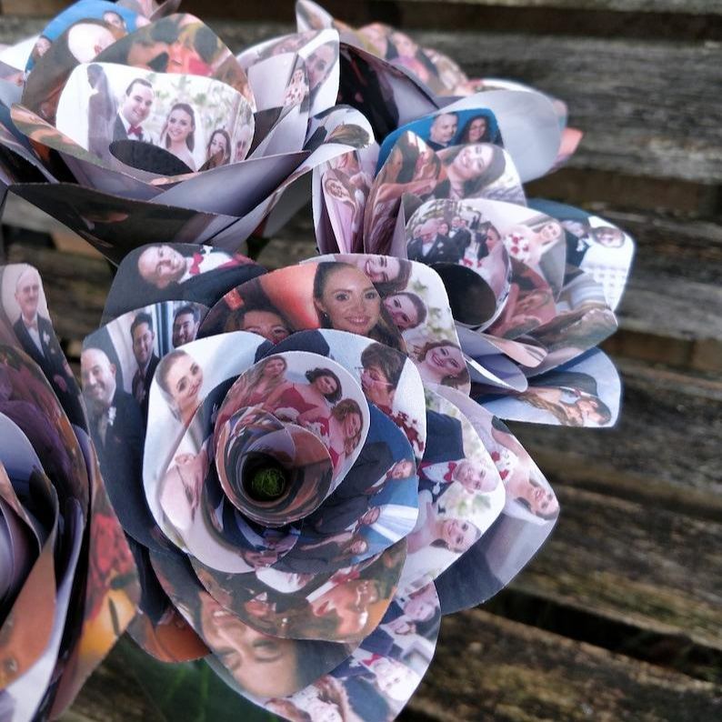Personalized Photo Roses Single Rose Birthday, Anniversary, Wedding Gift