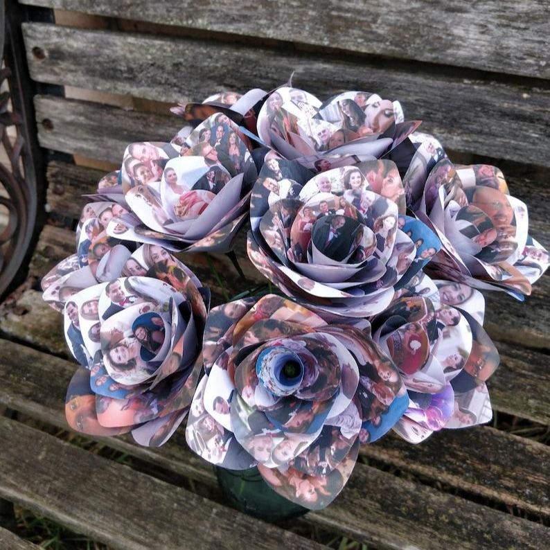 Personalized Photo Roses Single Rose Birthday, Anniversary, Wedding Gift