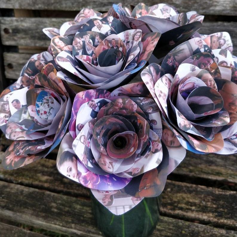 Personalized Photo Roses Single Rose Birthday, Anniversary, Wedding Gift