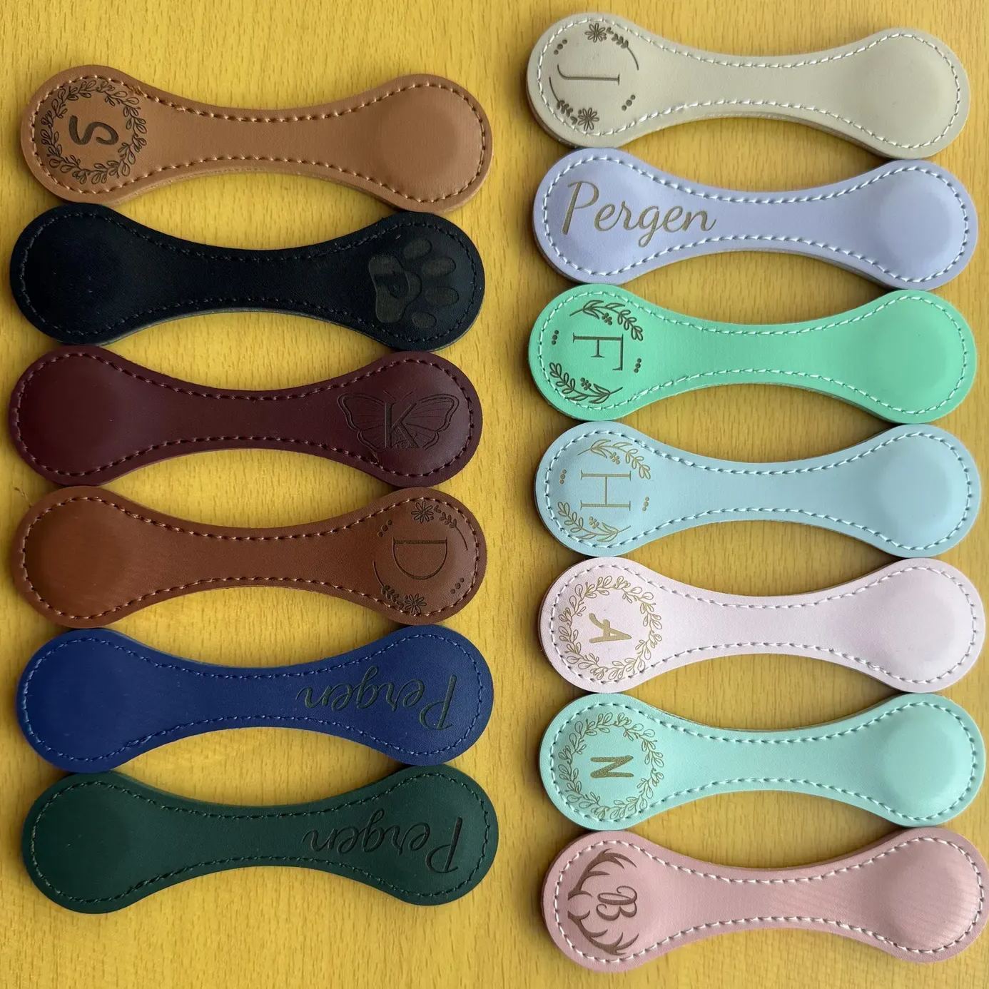 Custom Leather Magnet Bookmarks Personalized Reader Gift Graduation Gift