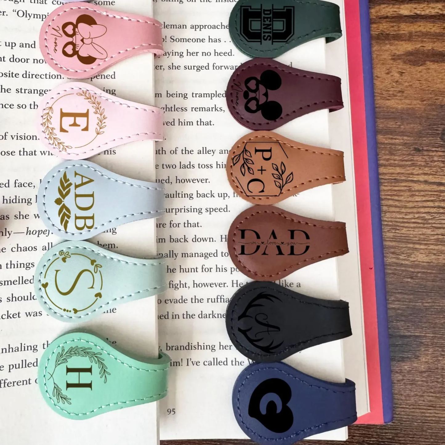 Custom Leather Magnet Bookmarks Personalized Reader Gift Graduation Gift
