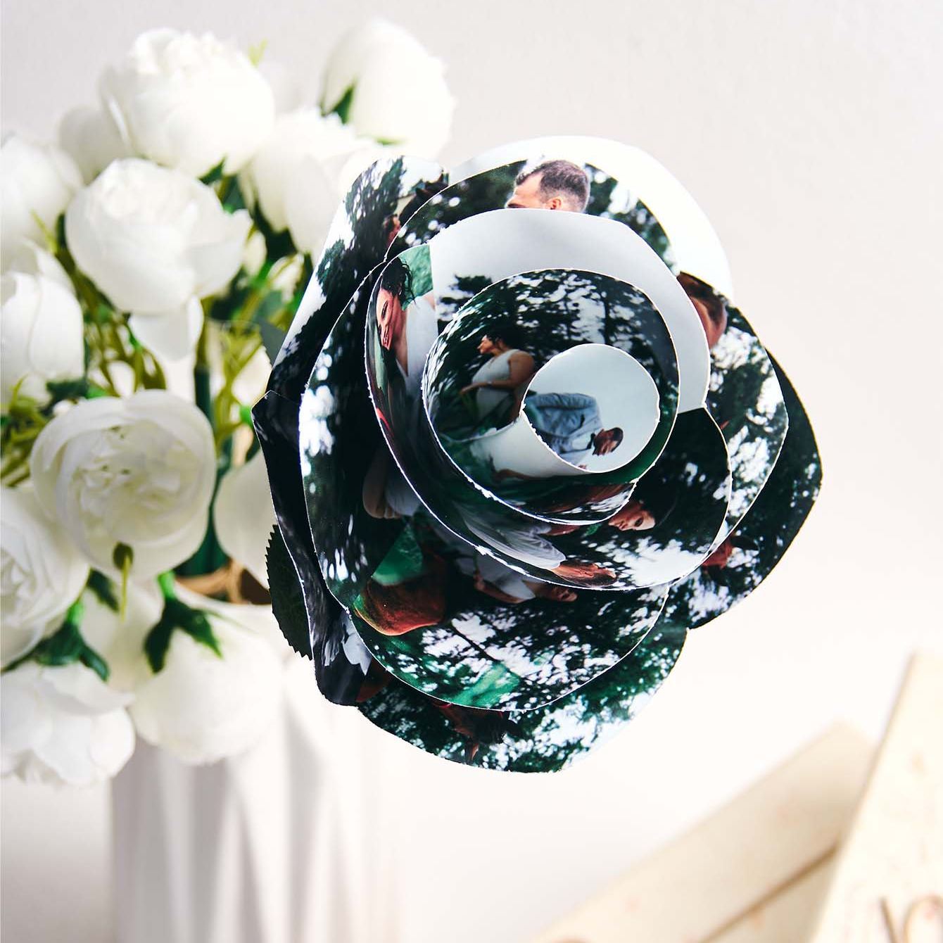 Personalized Photo Roses Single Rose Birthday, Anniversary, Wedding Gift