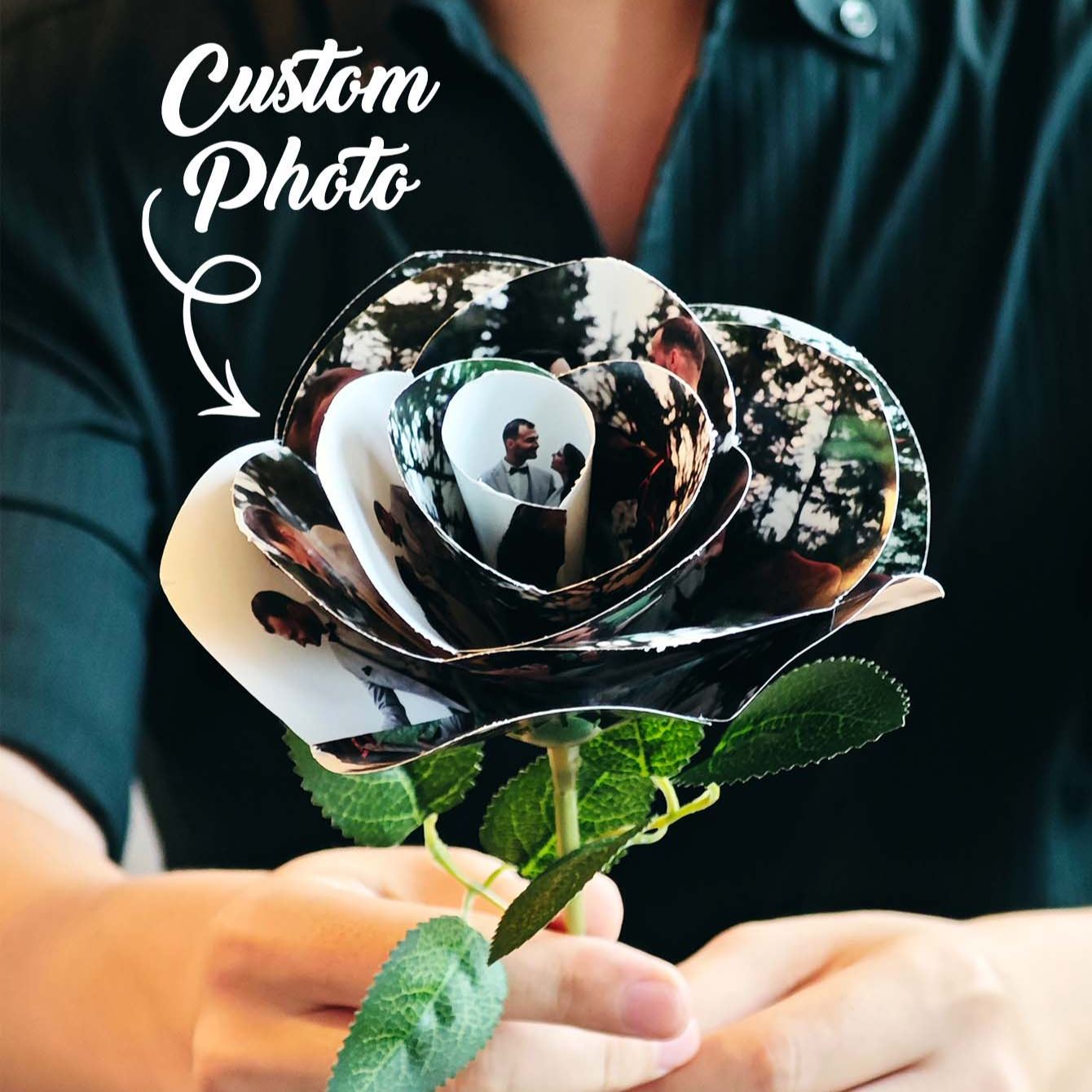 Personalized Photo Roses Single Rose Birthday, Anniversary, Wedding Gift