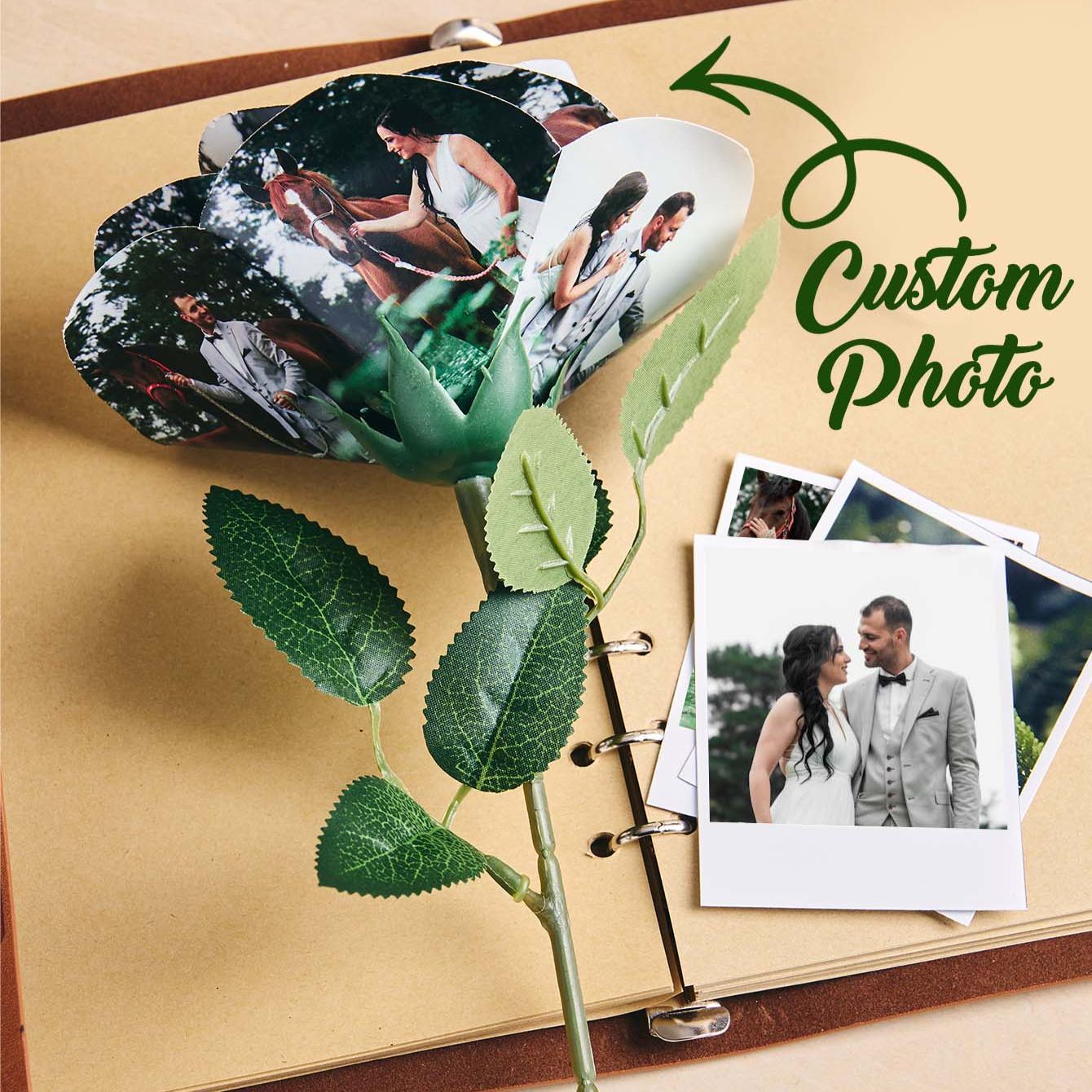 Personalized Photo Roses Single Rose Birthday, Anniversary, Wedding Gift