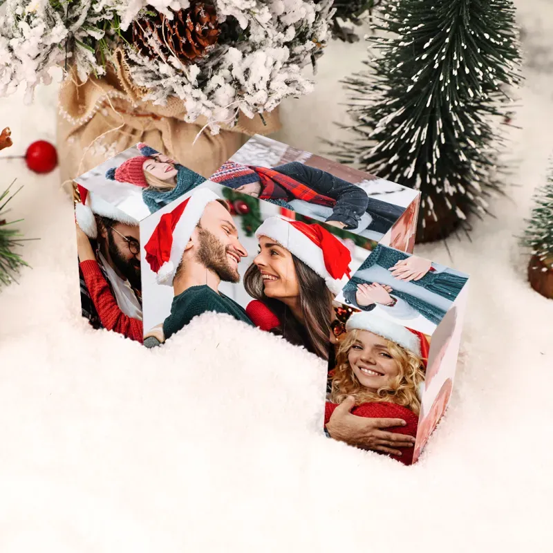 Custom Photo Frame Multiphoto Colorful Rubic's Cube Personalized Infinity Photo Rubic's Cube Gift