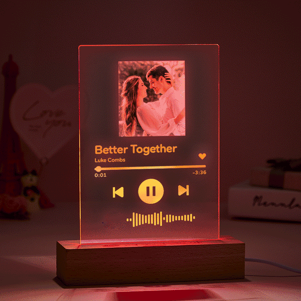 Custom Photo Keyring Music Song Plaque Keyring with Spotify Code (2.1IN X 3.4IN)