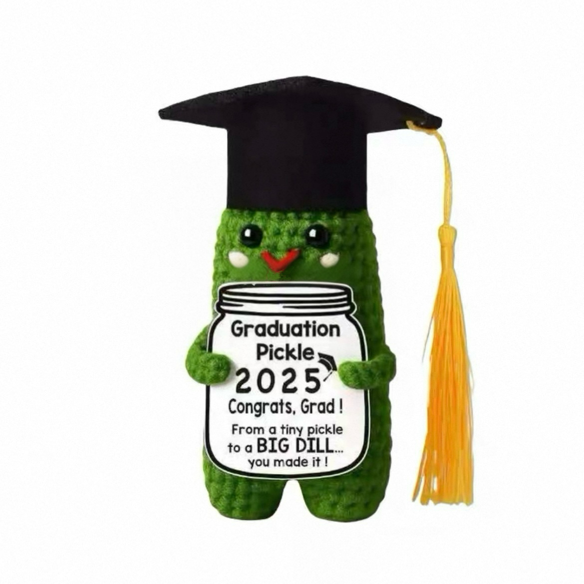 2025 Doctoral Hat Handmade Crochet Doll Positive Energy Graduation Gif