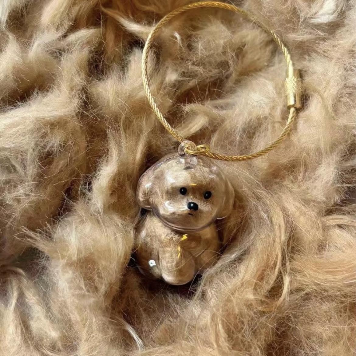Dog Hair Souvenir Keychain Transparent Dog Hair Memory Capsule Jewelry Dog Hair Storage Suitable for Pet Lovers
