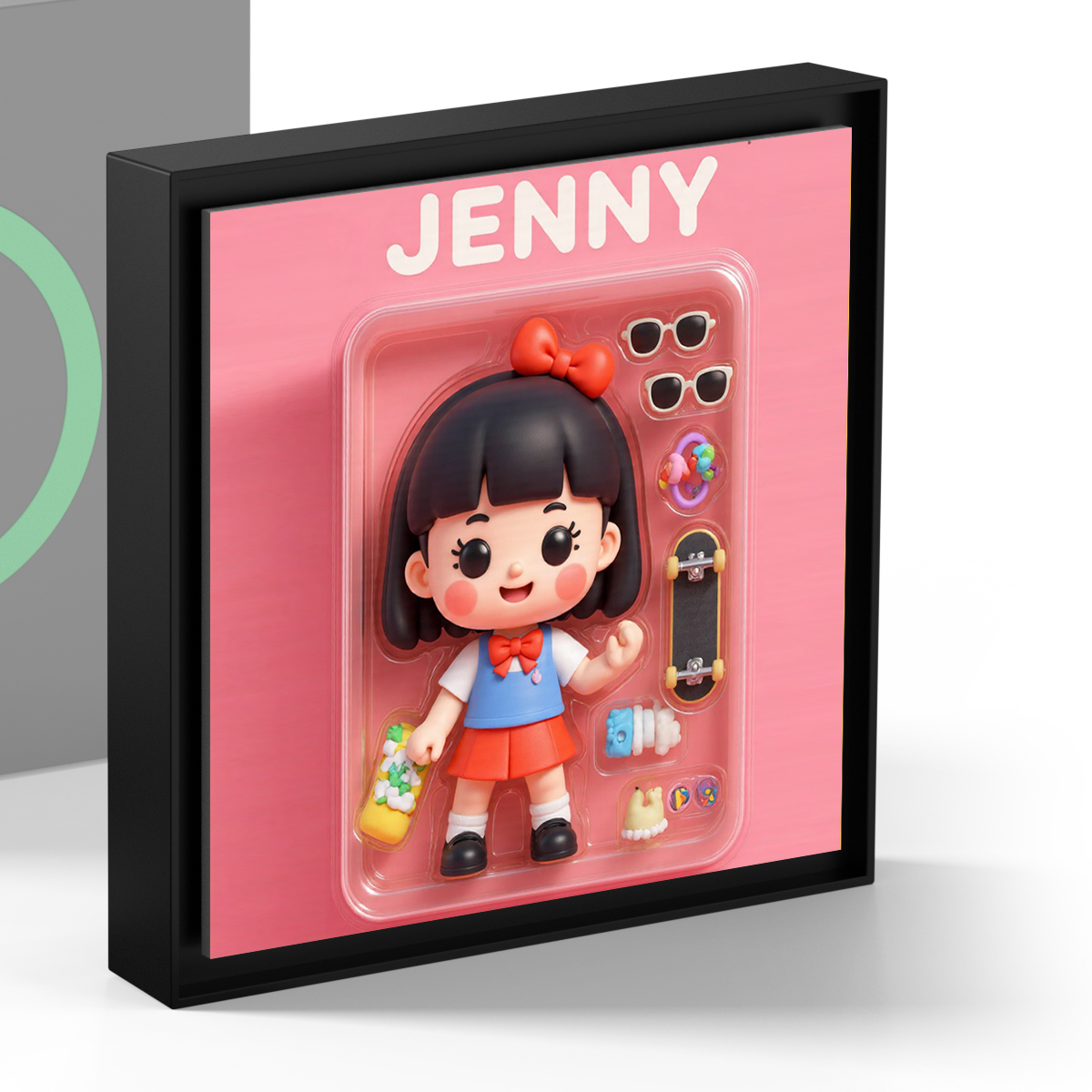 Custom Action Figure AI Photo Personalized Toy Box Art Style Music Fridge Magnets That Can Play Songs Gift for Couple - CustomPhotoKeychainUK
