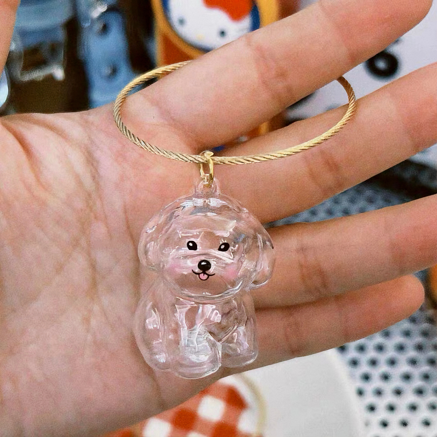 Dog Hair Souvenir Keychain Transparent Dog Hair Memory Capsule Jewelry Dog Hair Storage Suitable for Pet Lovers