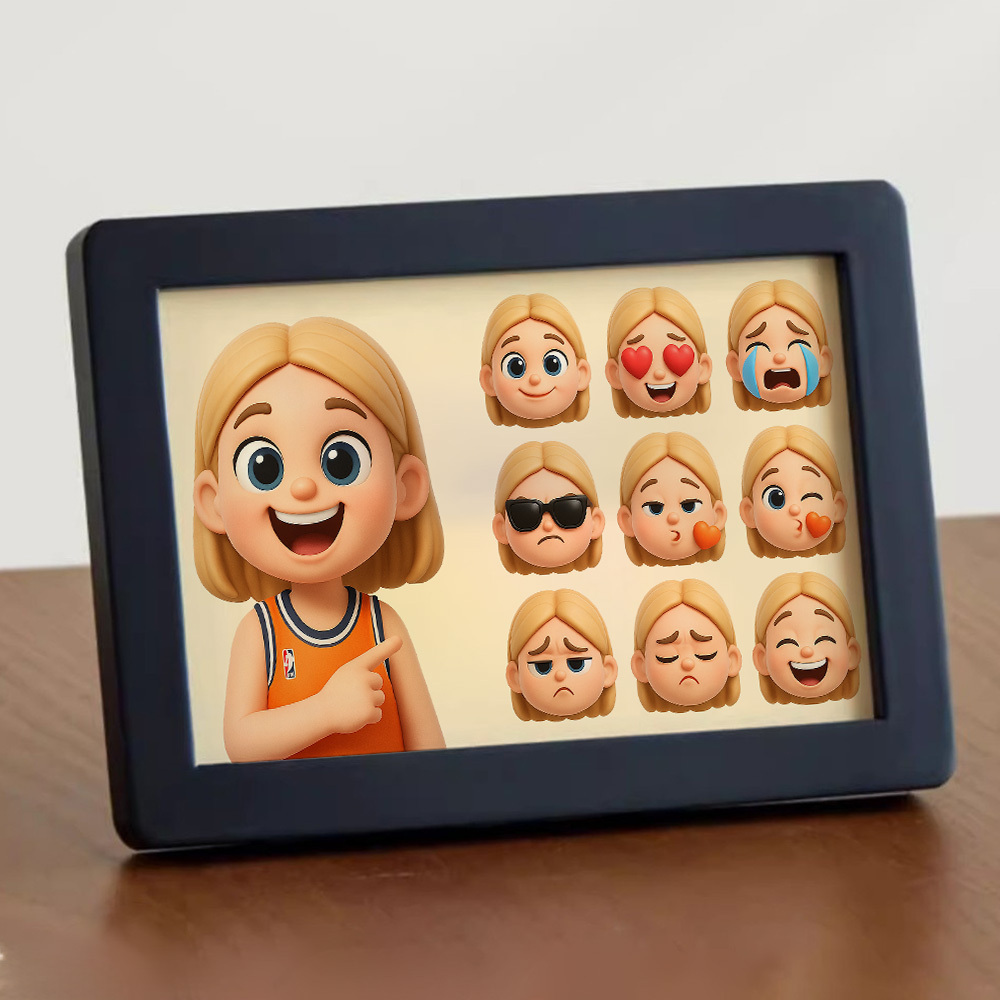 Customized Q-Version Cartoon Image and Emoticon Photo Frame 9 Different Emoticon Packs Customized Photo Frame