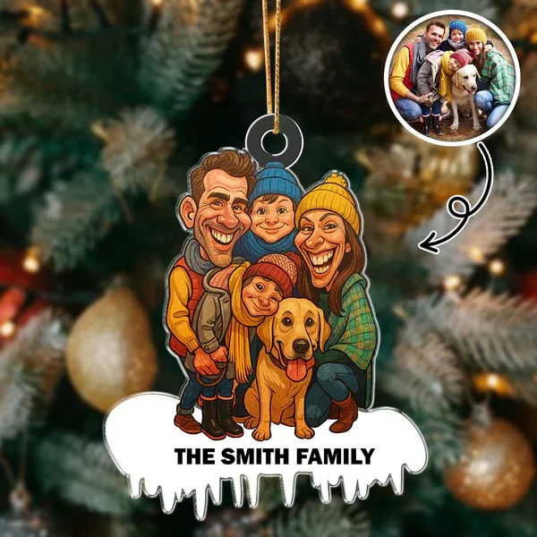 Personalized Funny Comic Style Photo Acrylic Ornament Gift for Family