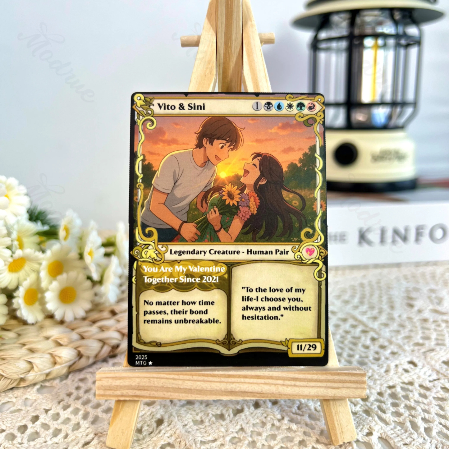 Personalized Magic Card Couple Photo Anime Style Valentine's Day Gift for Couple - CustomPhotoKeychainUK