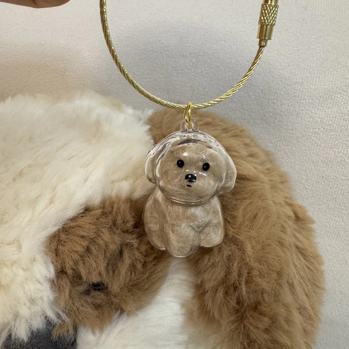 Dog Hair Souvenir Keychain Transparent Dog Hair Memory Capsule Jewelry Dog Hair Storage Suitable for Pet Lovers